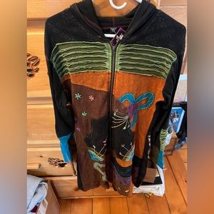 Knee length zip up, 2XL, mystic world. Never worn, NWT.